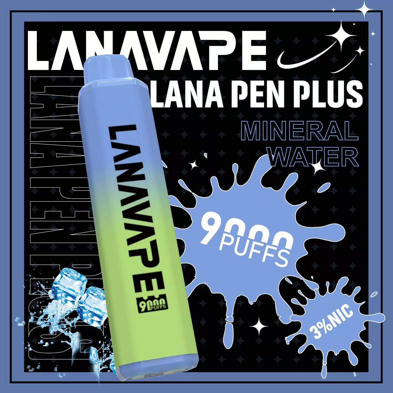 LANA Pen Plus 9000口發光一次性拋棄式電子煙冰礦泉口味開箱，小七電子煙現貨供應，極地冷萃無糖純涼感搭配Mesh網芯與650mAh可充電式Type-C，物理醒腦大口數潮流口糧指南